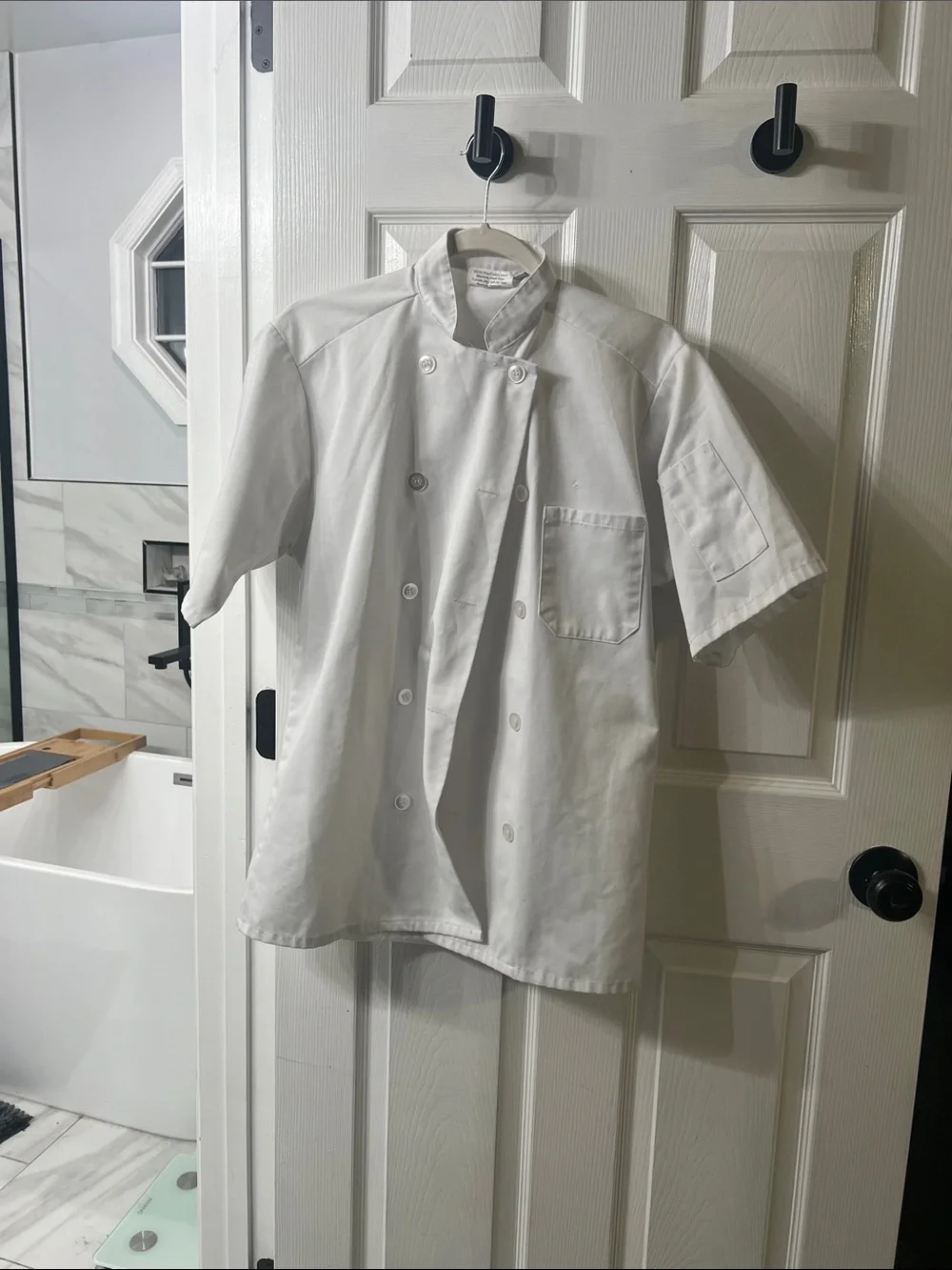 Chef’s Closet White Double Breasted Chef Coat Jacket Short Sleeve XS